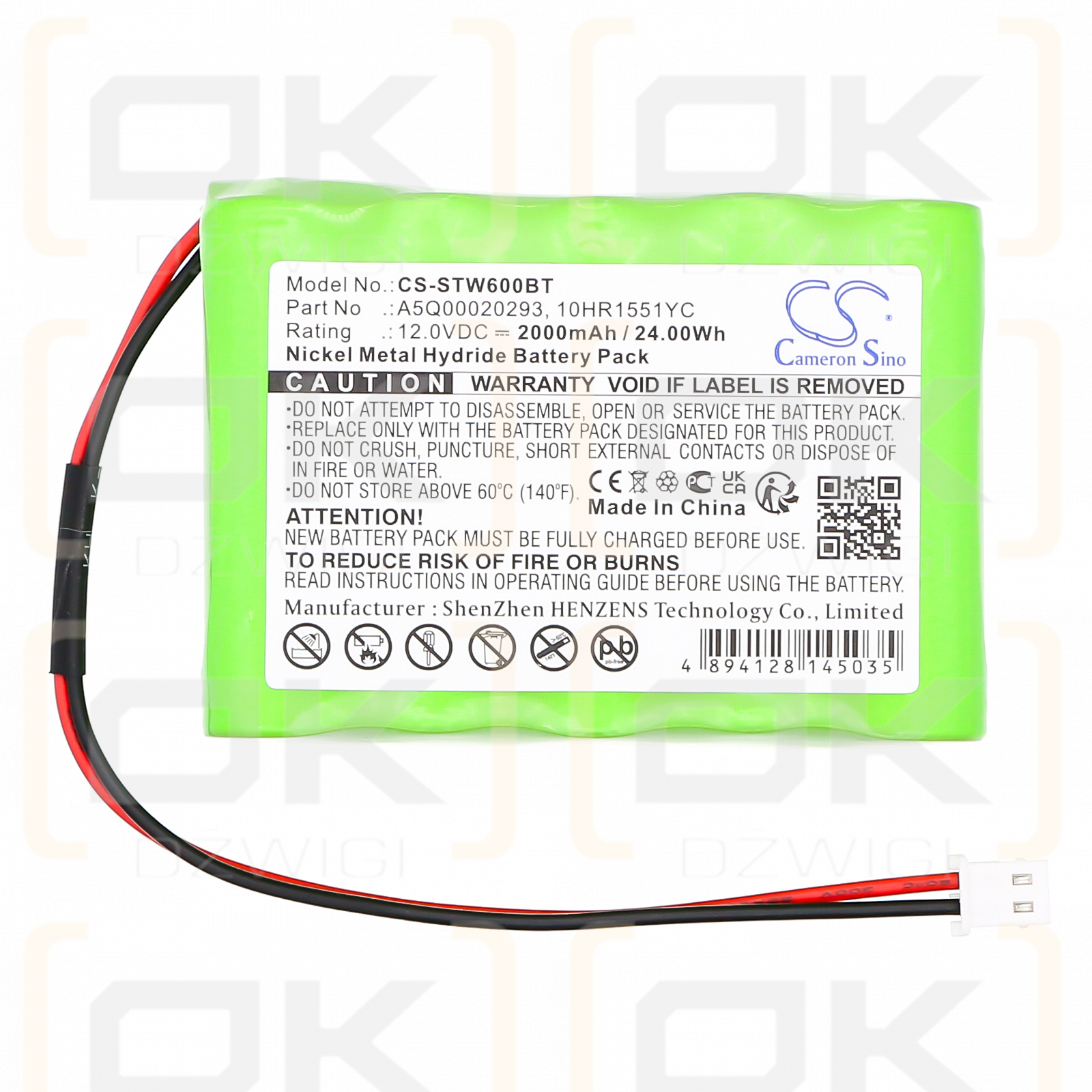 Siemens IC60 central / A5Q00020293 2000mAh Ni-MH 12.0V (Cameron Sino)
