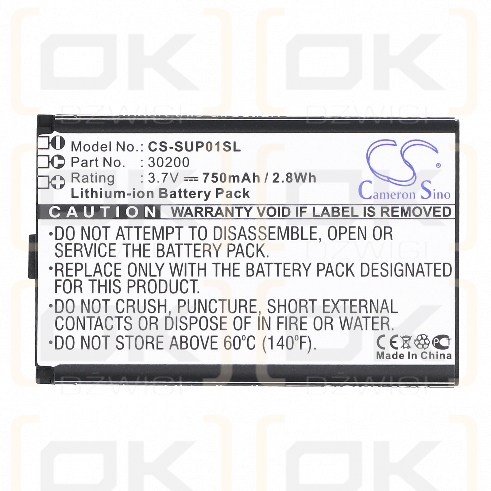 Callaway uPro Go / 30200 750 mAh Li-Ion 3,7 V (Cameron Sino)