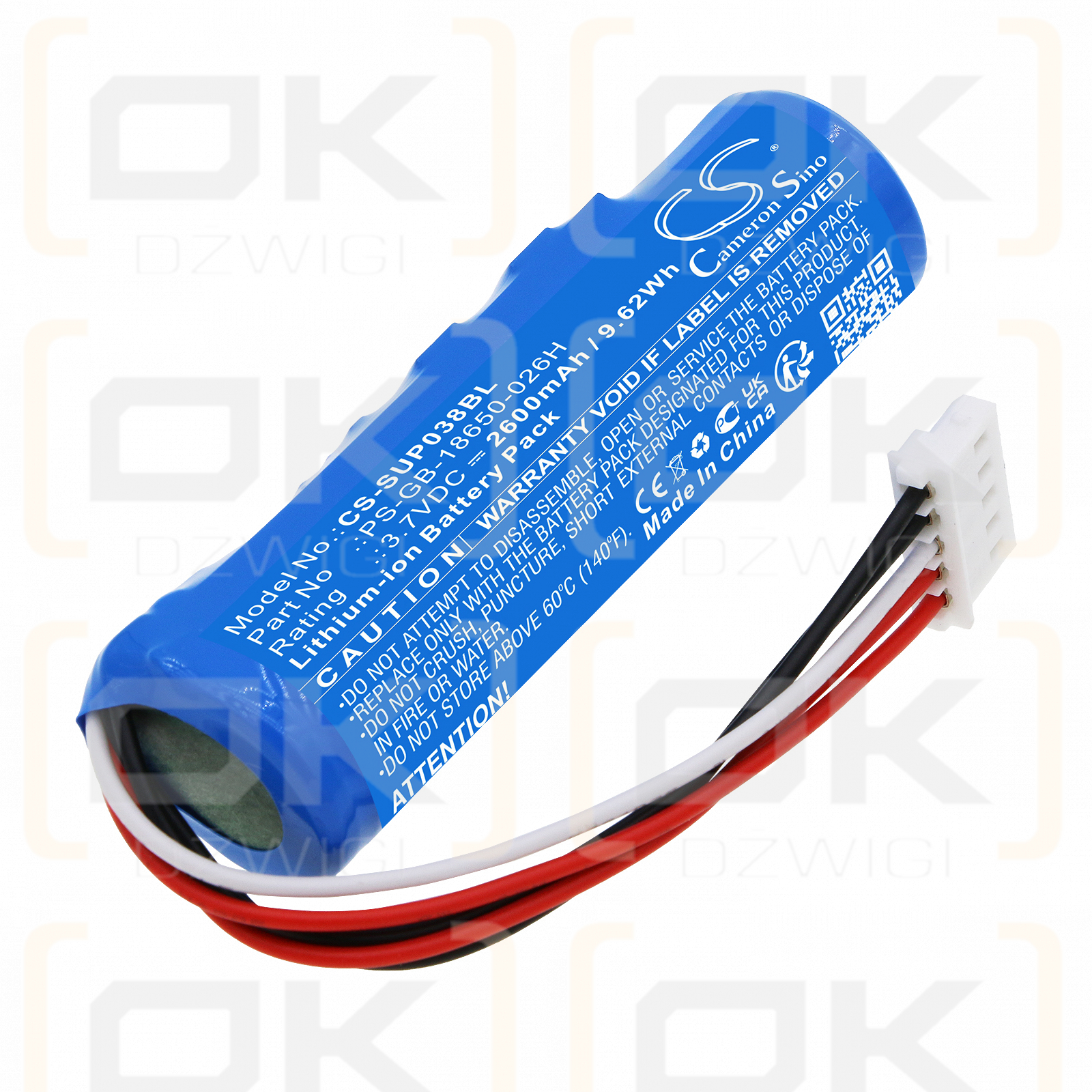 SumUp 3G+ Drucker / PS-GB-18650-026H 2600 mAh Li-Ion 3,7 V (Cameron Sino)