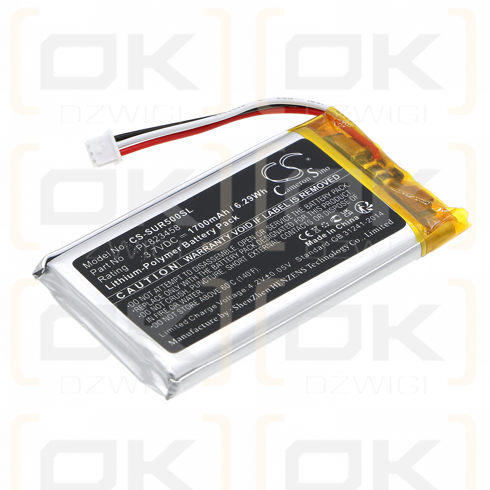 SAVANT SUR-0500 / PL823458 1700mAh Li-Polímero 3.7V (Cameron Sino)