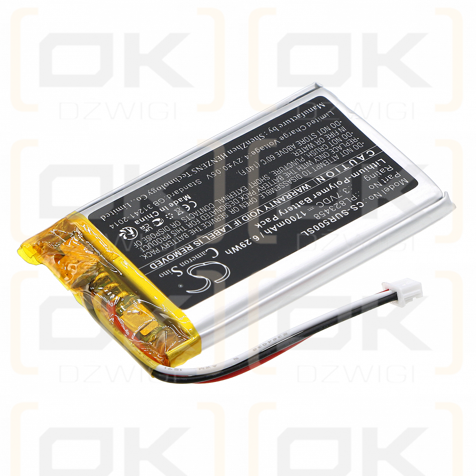 SAVANT SUR-0500 / PL823458 1700mAh Li-Polímero 3.7V (Cameron Sino)