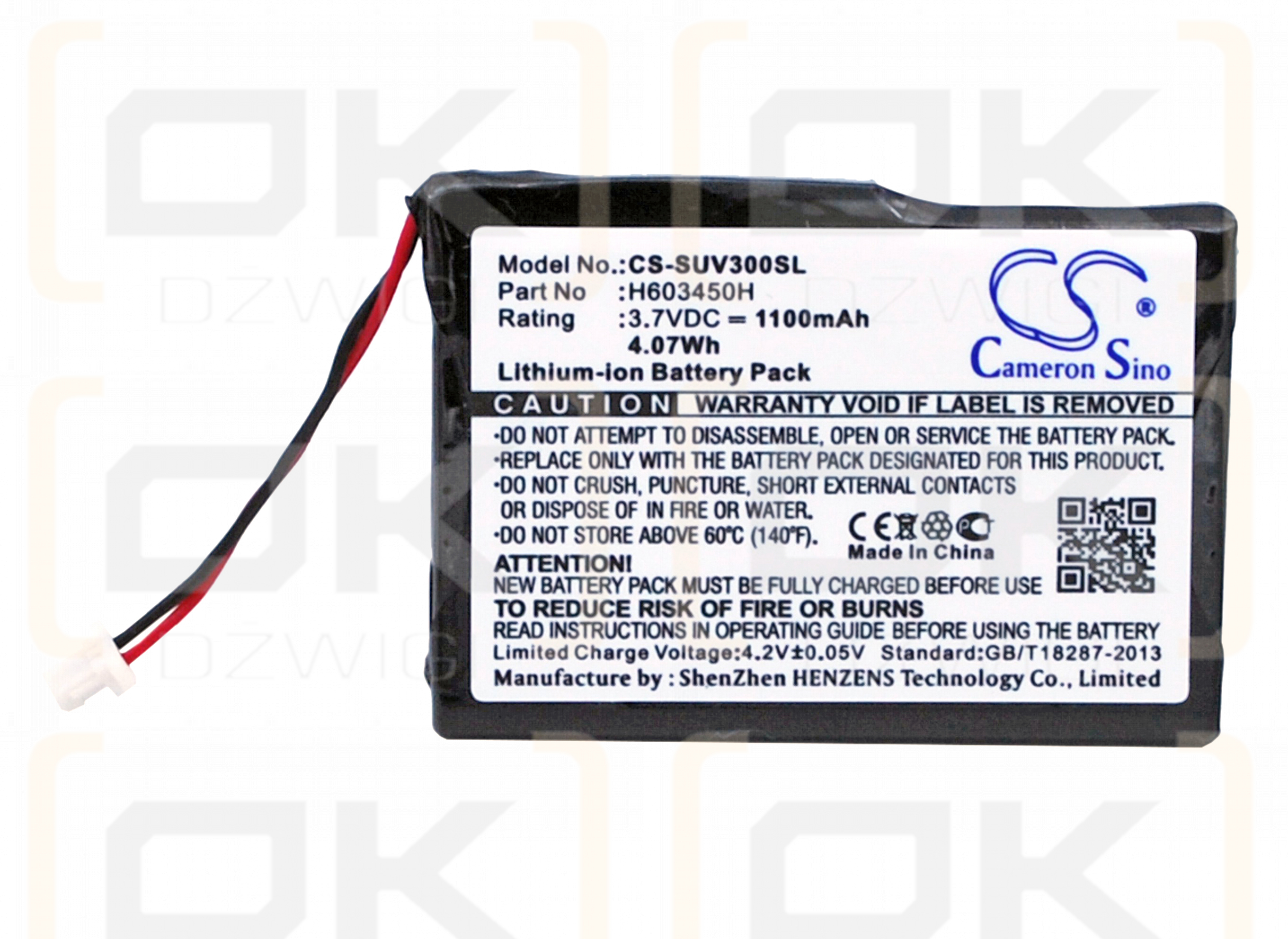 Sureshotgps C2796 / H603450H 1100mAh Li-ion 3.7V (Cameron Sino)