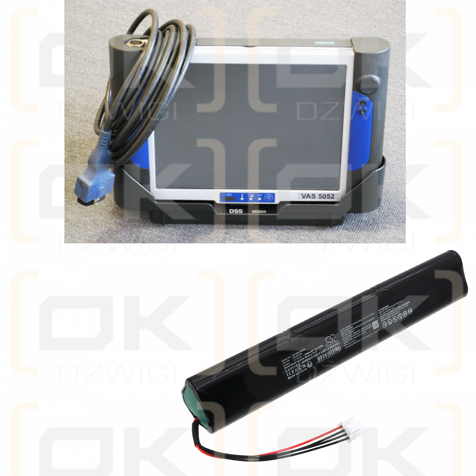 Siemens VAS5052 / PA000393 3800 mAh Ni-MH 10,8 V (Cameron Sino)