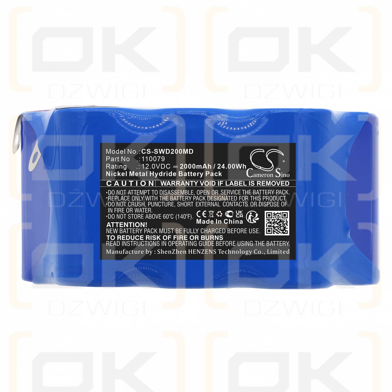 Simonson-Wheel Defibrillator Defi2 / 110079 2000mAh Ni-MH 12.0V (Cameron Sino)