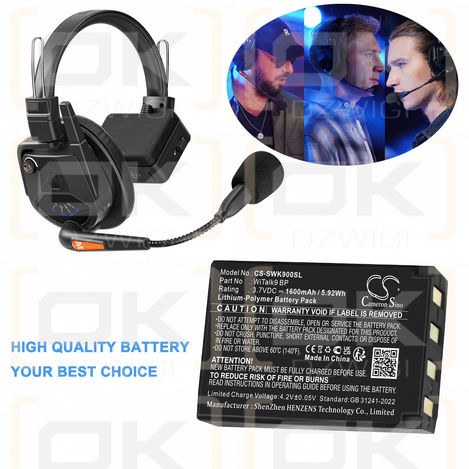 Saramonic WiTalk9 SMH / WiTalk9 BP 1600 mAh Li-Polymer 3,7 V (Cameron Sino)