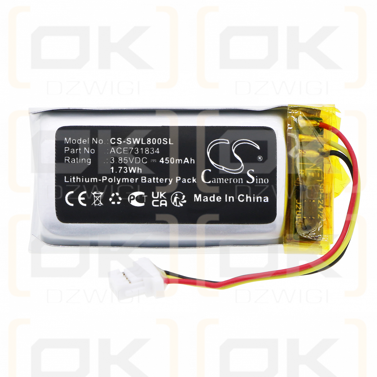 Sony WF-LS900N Ladekoffer / ACE731834 450 mAh Li-Polymer 3,85 V (Cameron Sino)