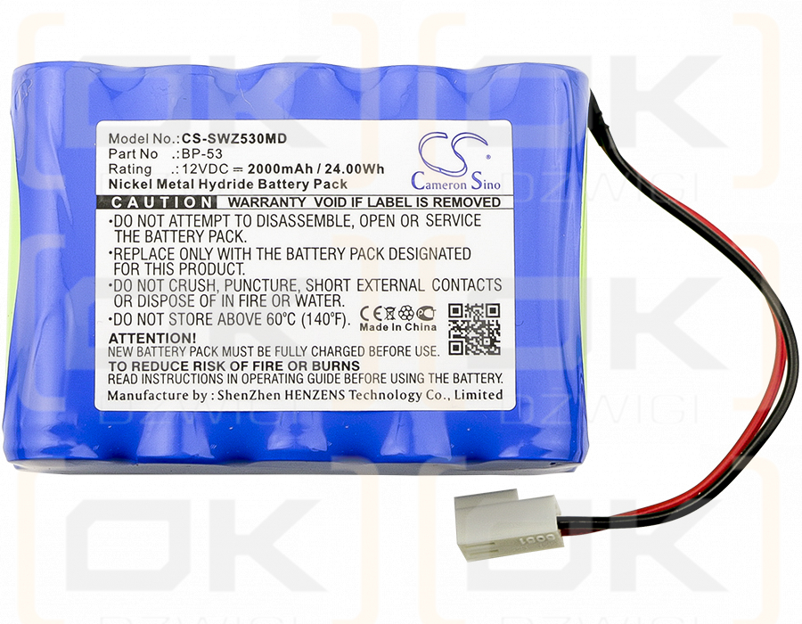 Smiths oben Spritzenpumpe 2200 / BP-53 2000mAh Ni-MH 12V (Cameron Sino)