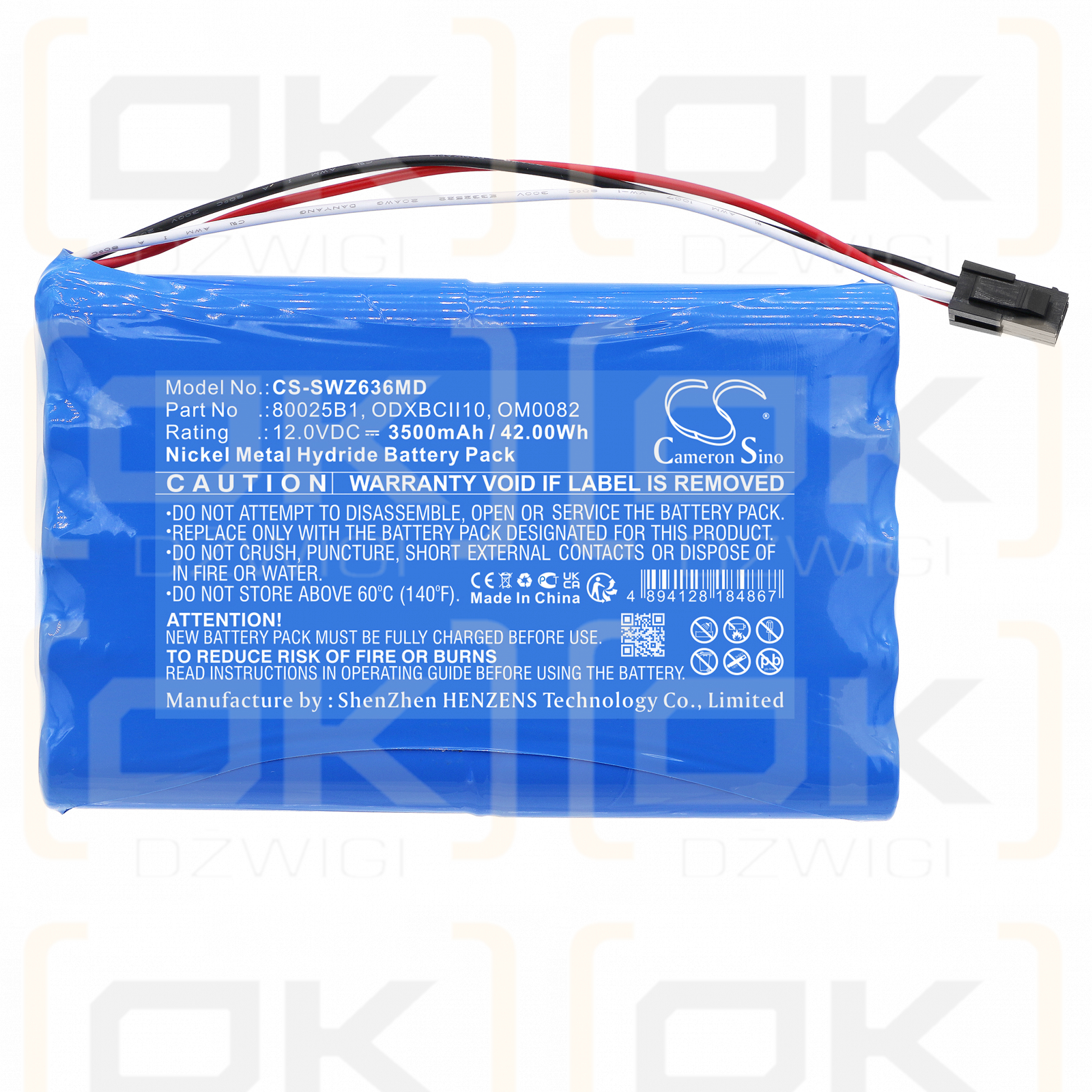 Smiths Advisor 12-636A / 80025B1 3500 mAh Ni-MH 12,0 V (Cameron Sino)