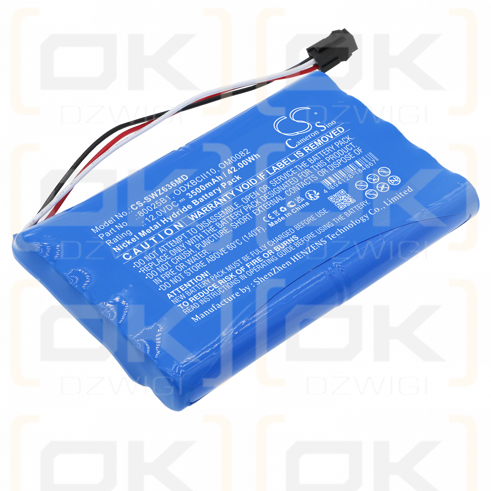 Smiths Advisor 12-636A / 80025B1 3500 mAh Ni-MH 12,0 V (Cameron Sino)