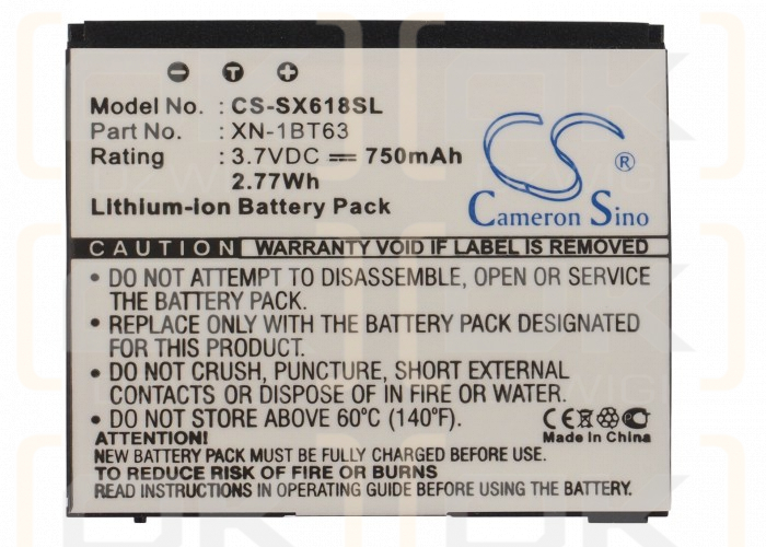 Sharp SH6118C / XN-1BT63 750mAh Li-ion 3.7V (Cameron Sino)