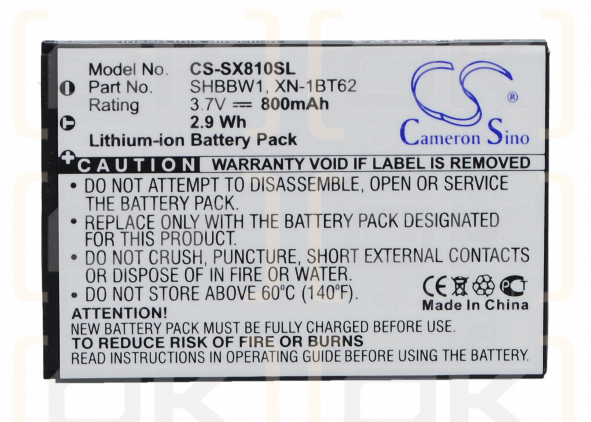 Sharp T825 / SHBBW1 650 mAh Li-ion 3,7 V (Cameron Sino)