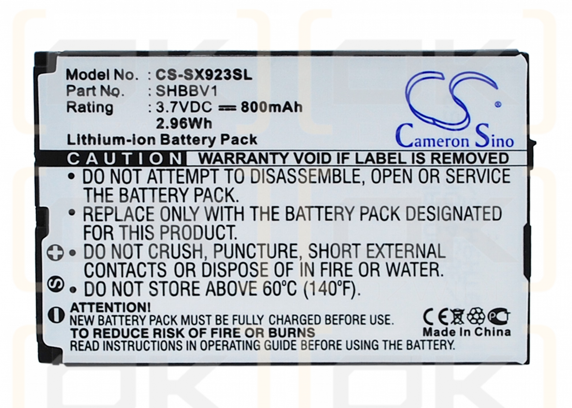 Sharp 9020C / SHBBV1 800 mAh Li-Ion 3,7 V (Cameron Sino)