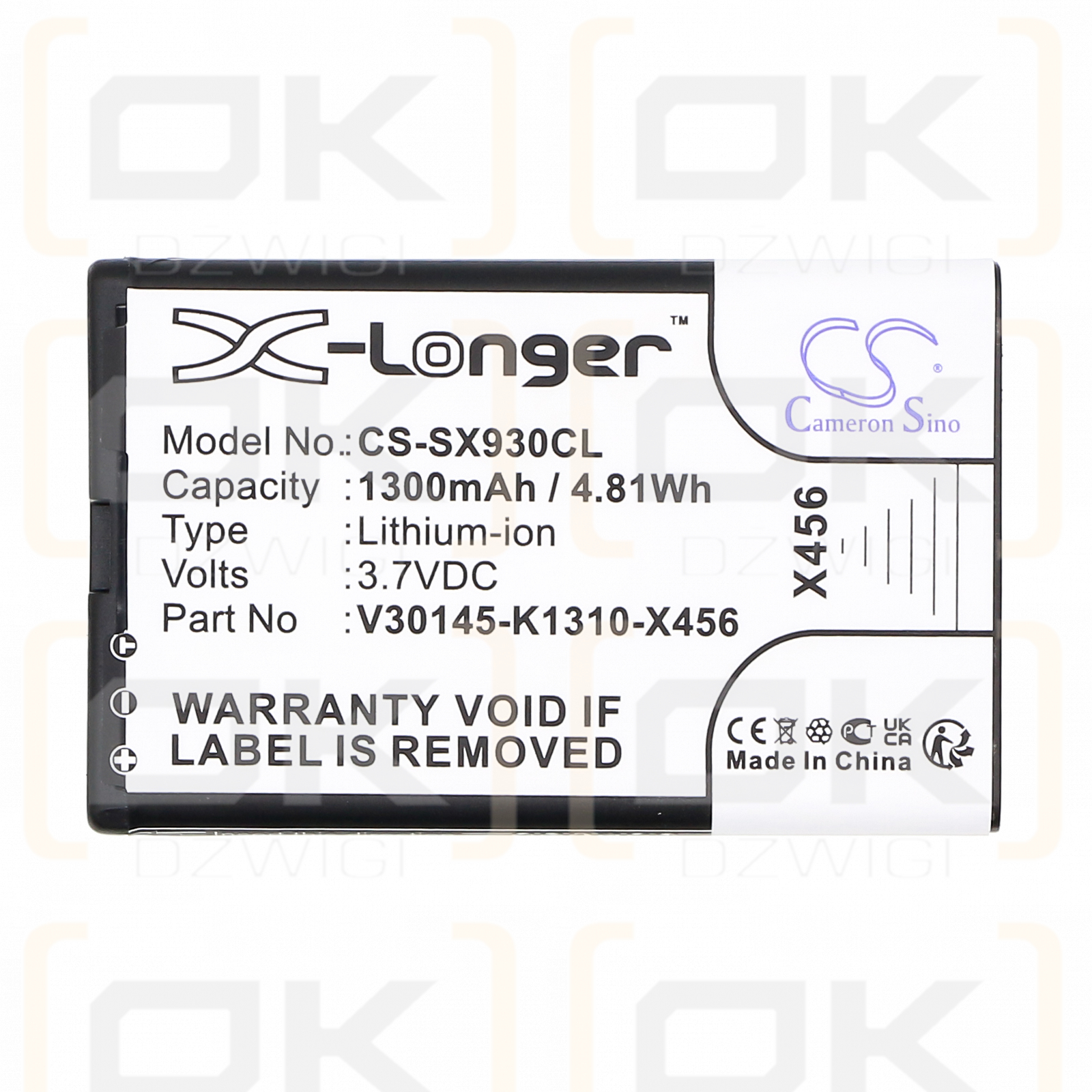 Siemens Gigaset SL930h / V30145-K1310-X456 1300mAh Li-ion 3.7V (Cameron Sino)