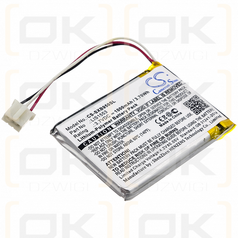 Sony SRS-X1 / LIS1553 1000 mAh Li-Polymer 3,7 V (Cameron Sino)