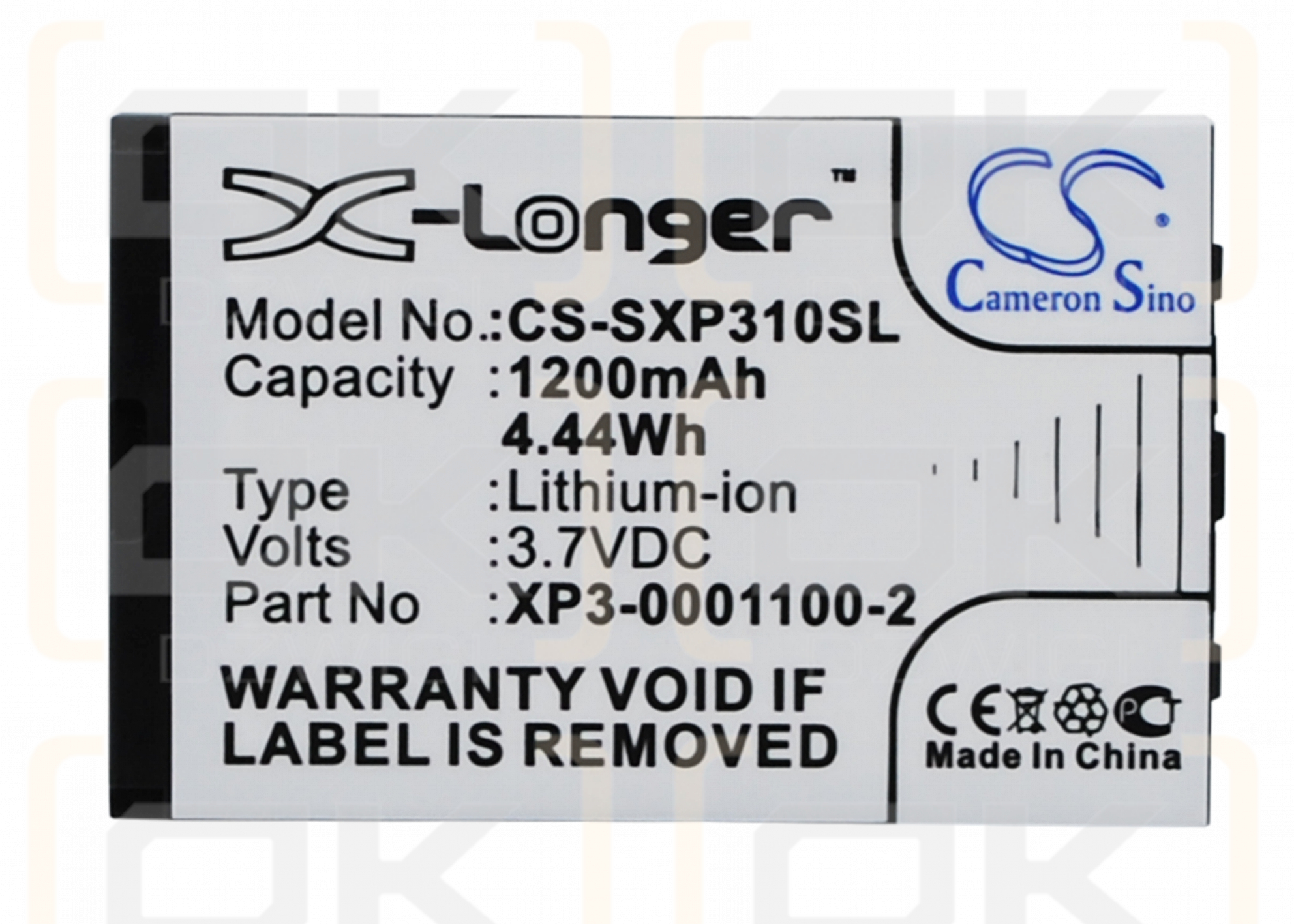 Socketmobile XP3 Enduro / XP3-0001100-2 1200mAh Li-ion 3.7V (Cameron Sino)