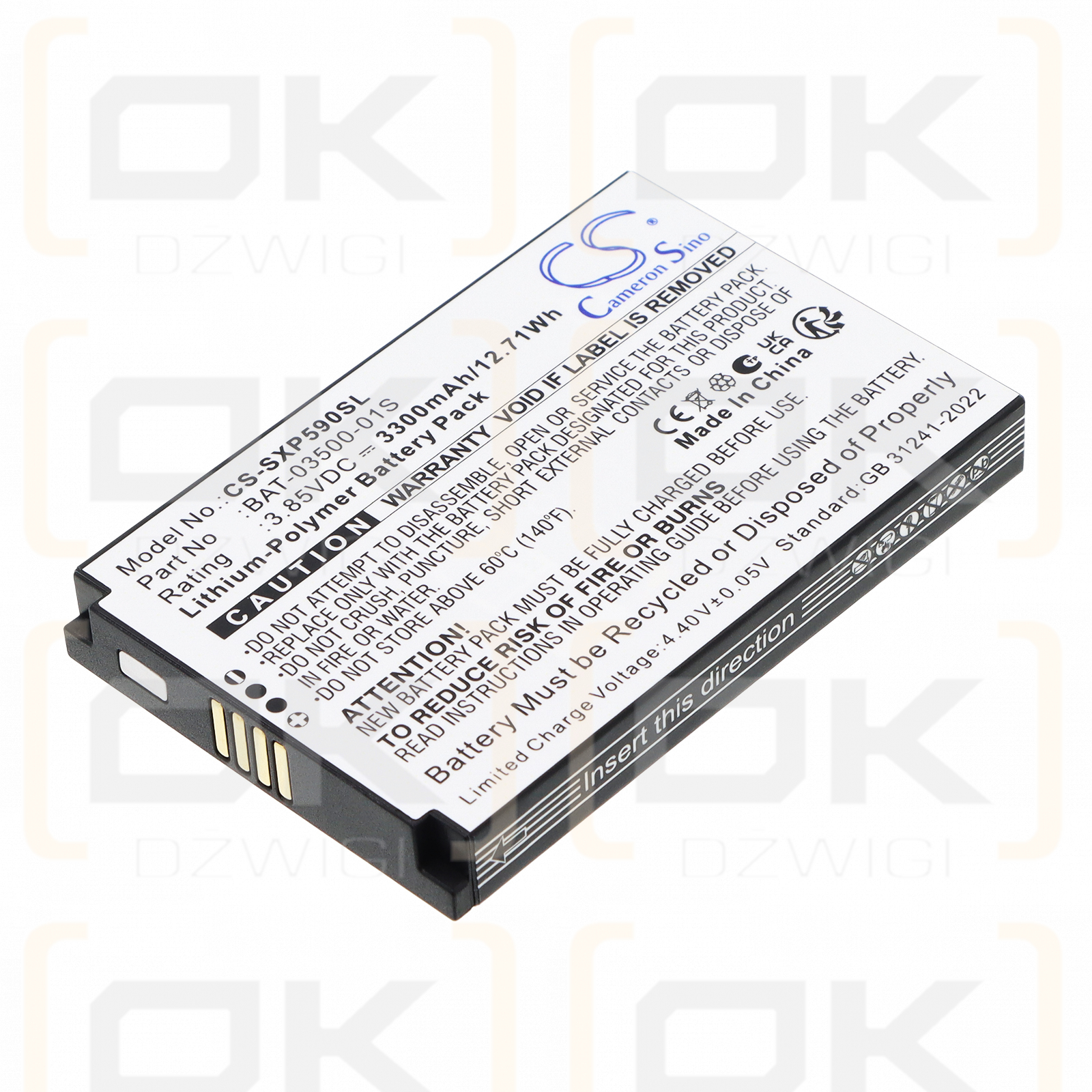 Bateria zamienna do Sonim XP5 Plus / BAT-03500-01S 3300 mAh Li-Polymer 3.85 V (Cameron Sino)