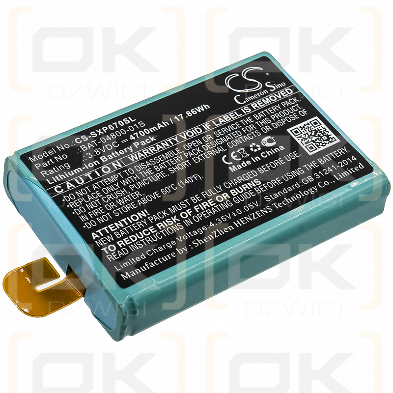 Socketmobile Sonim XP6700 / BAT-04800-01S 4700 mAh Li-Ion 3,8 V (Cameron Sino)