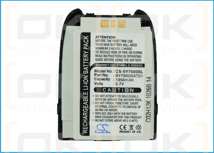 Sanyo RL7500 1050mAh Li-ion 3.7V (Cameron Sino)