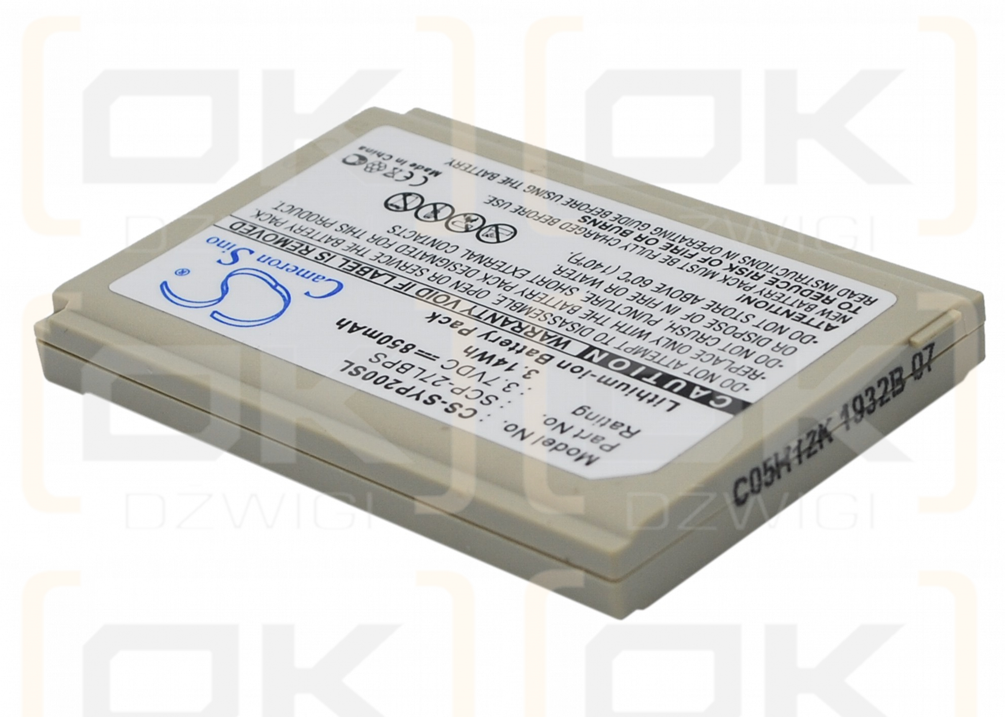 Sanyo Taho / SCP-27LBPS 850 mAh Li-ion 3.7 V (Cameron Sino)