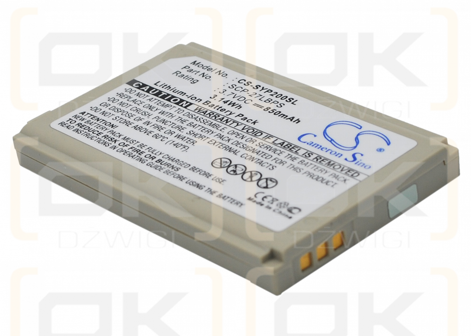 Sanyo Taho / SCP-27LBPS 850 mAh Li-ion 3.7 V (Cameron Sino)