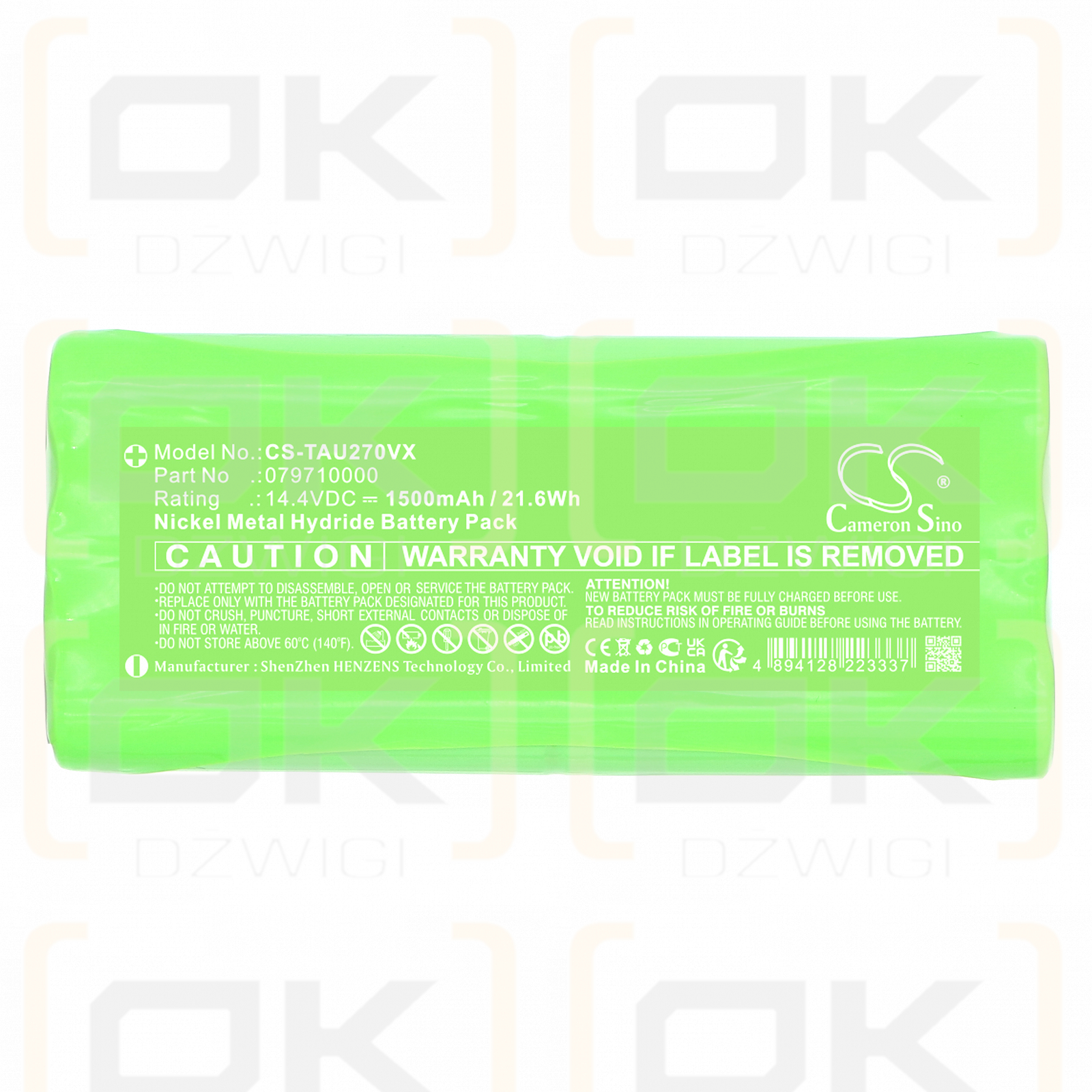 Taurus T270 / 079710000 1500 mAh Ni-MH 14.4 V (Cameron Sino)