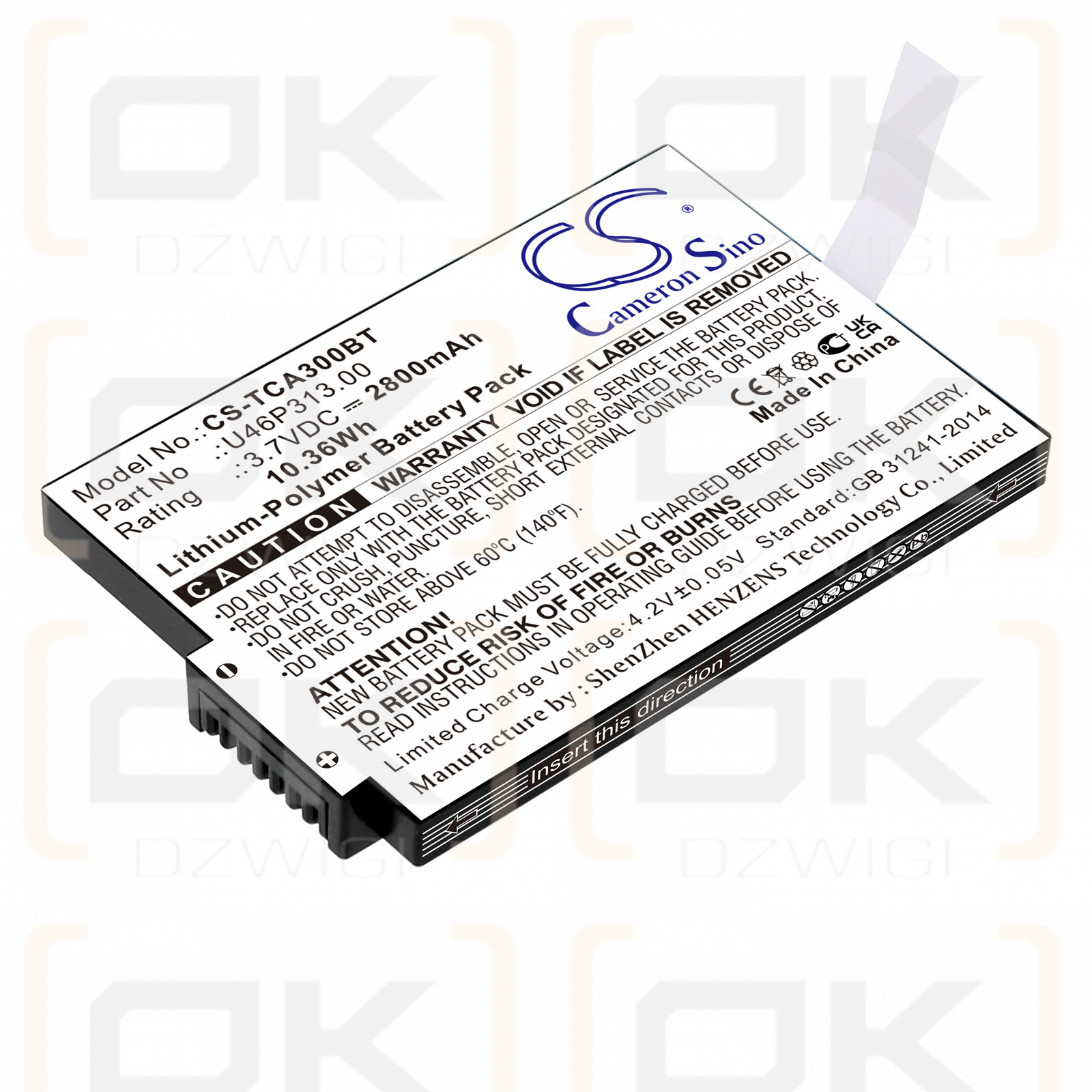 Technicolor TCA300COM / U46P313.00 2800mAh Li-Polymer 3.7V (Cameron Sino)