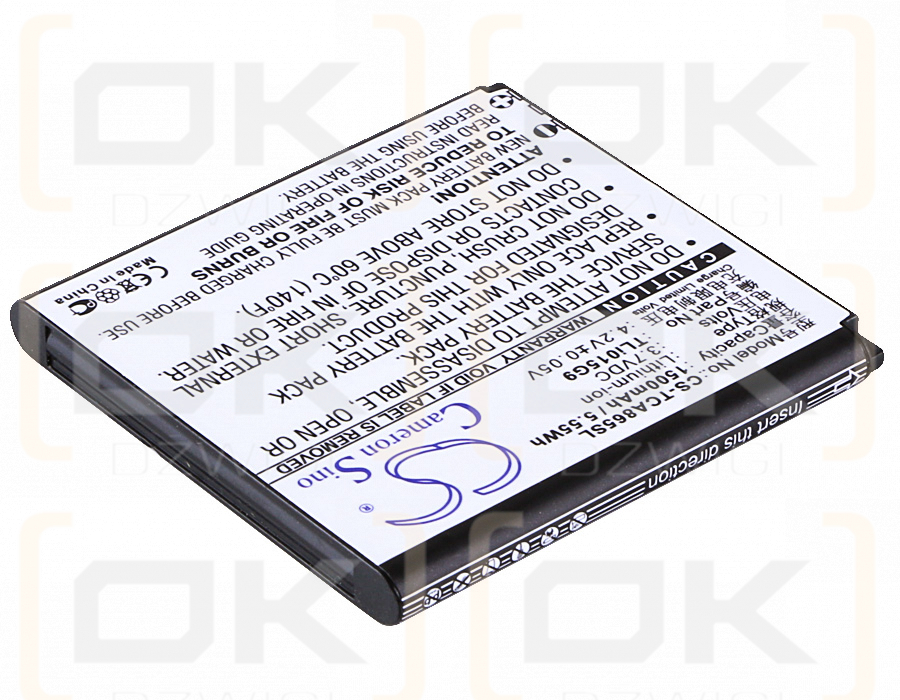 TCL A865 / TLi015G9 1500mAh Li-ion 3.7V (Cameron Sino)