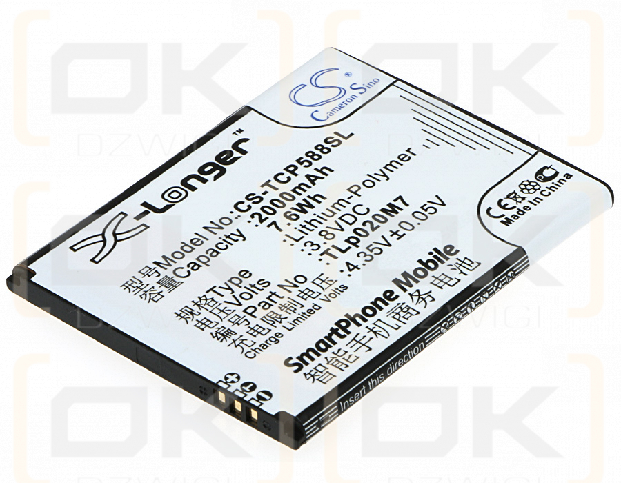 TCL P588L / TLp020M7 2000mAh Li-Polímero 3.8V (Cameron Sino)