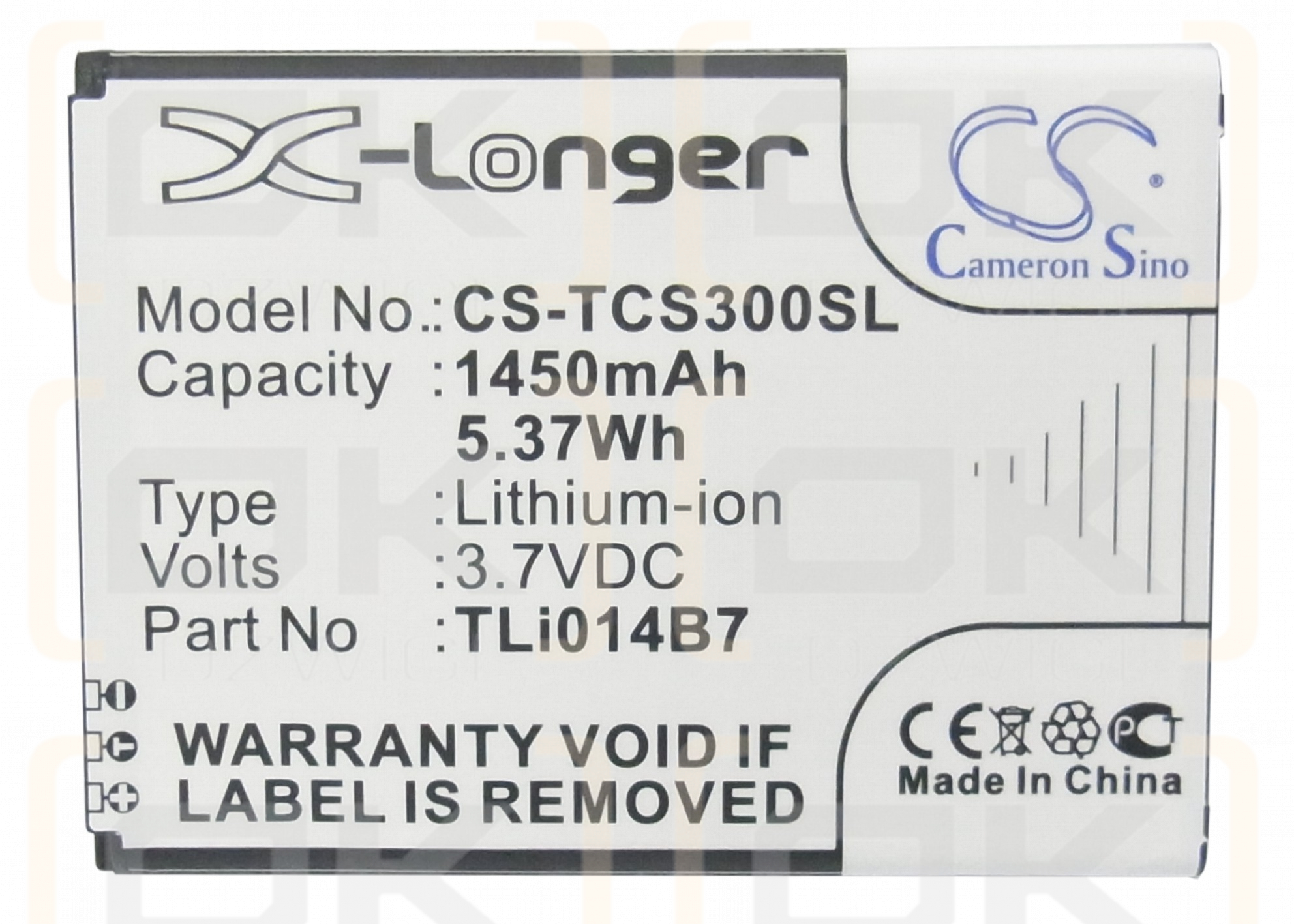 TCL E708 / TLi014B7 1450mAh Li-ion 3.7V (Cameron Sino)