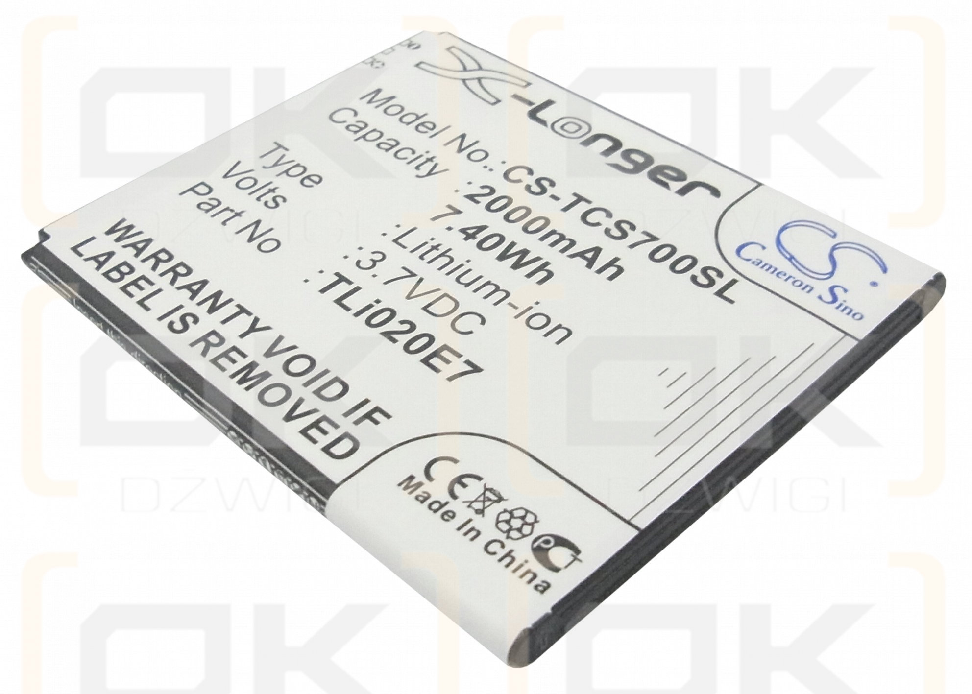 TCL J620 / TLi020E7 2000mAh Li-ion 3.7V (Cameron Sino)