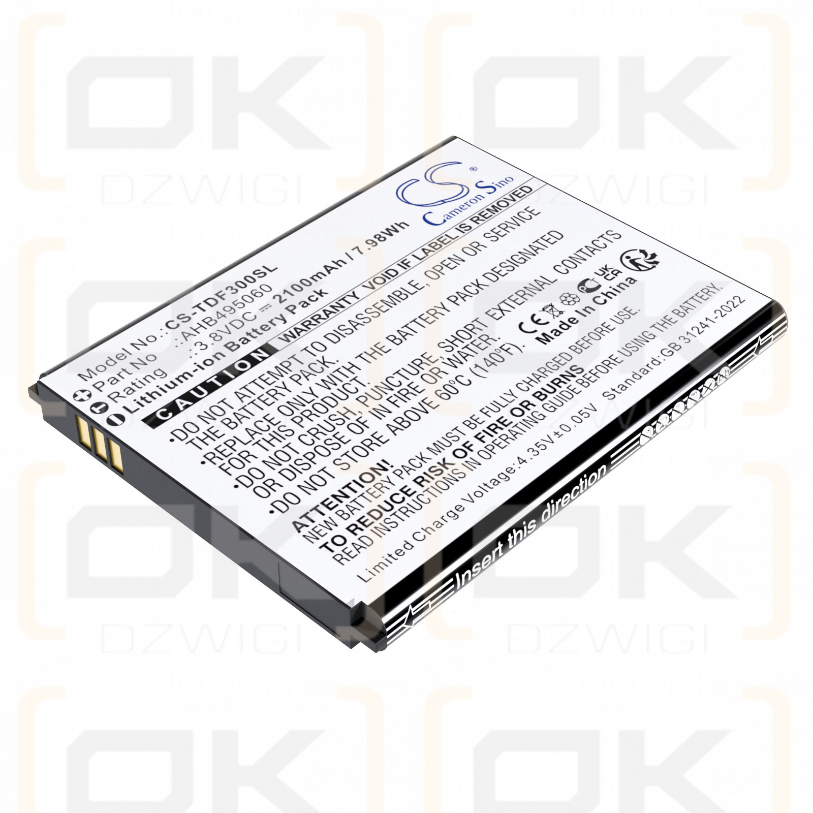 Tenda MF3 Mobile WiFi / AHB495060 2100 mAh Li-Ion 3,8 V (Cameron Sino)