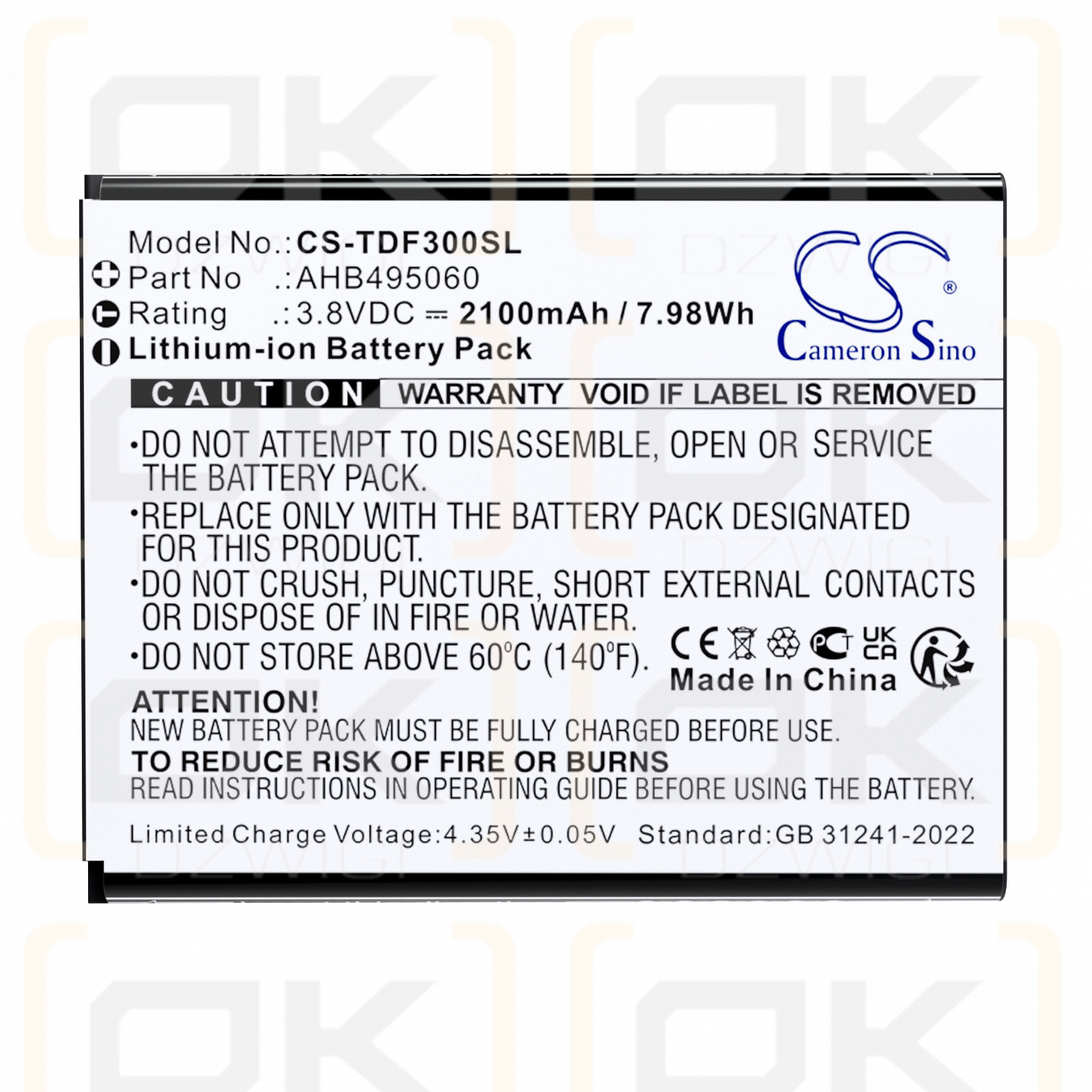 Tenda MF3 Mobile WiFi / AHB495060 2100 mAh Li-Ion 3,8 V (Cameron Sino)