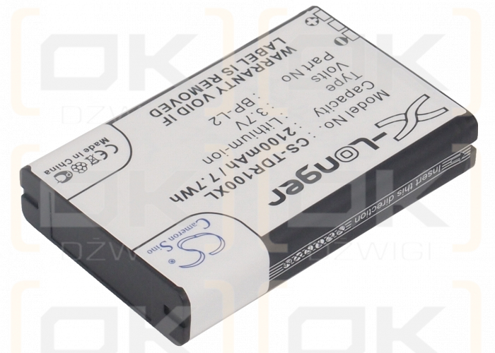 Tascam GT-R1 / BP-L2 2100 mAh Li-ion 3.7 V (Cameron Sino)