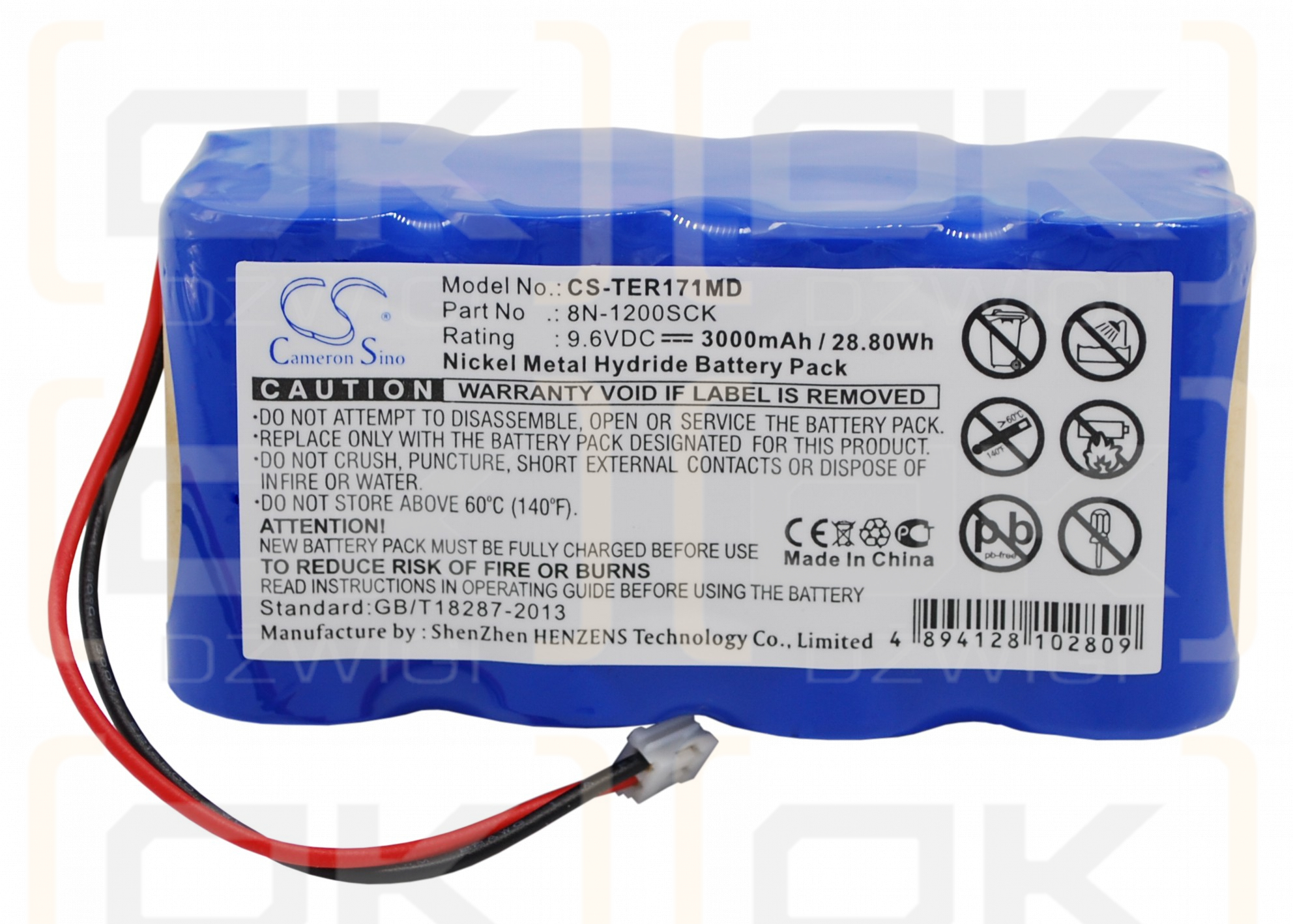 Terumo Infusionspumpe TE-172 / 8N-1200SCK 3000mAh Ni-MH 9,6V (Cameron Sino)