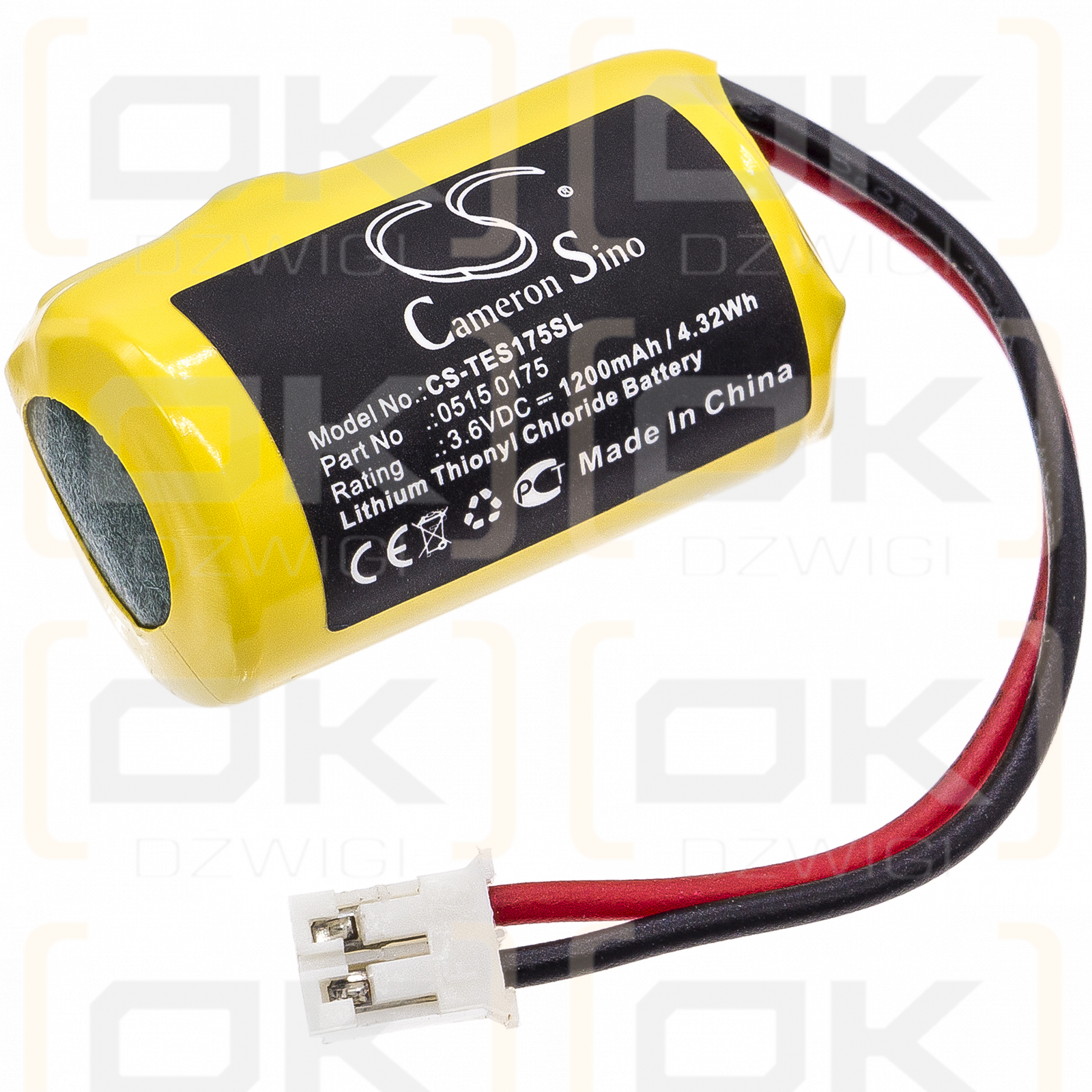 Testo 175-S2 / 0515 0175 1200mAh Li-SOCl2 3.6V (Cameron Sino)