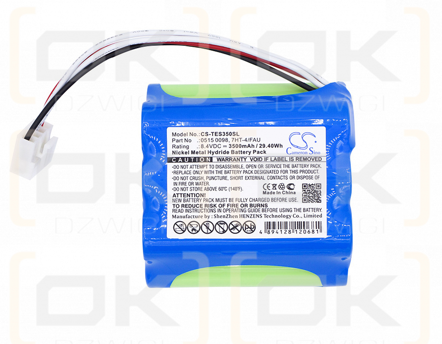 Analizador de gases de combustión Testo 350-XL / 0515 0098 3500mAh Ni-MH 8.4V (Cameron Sino)