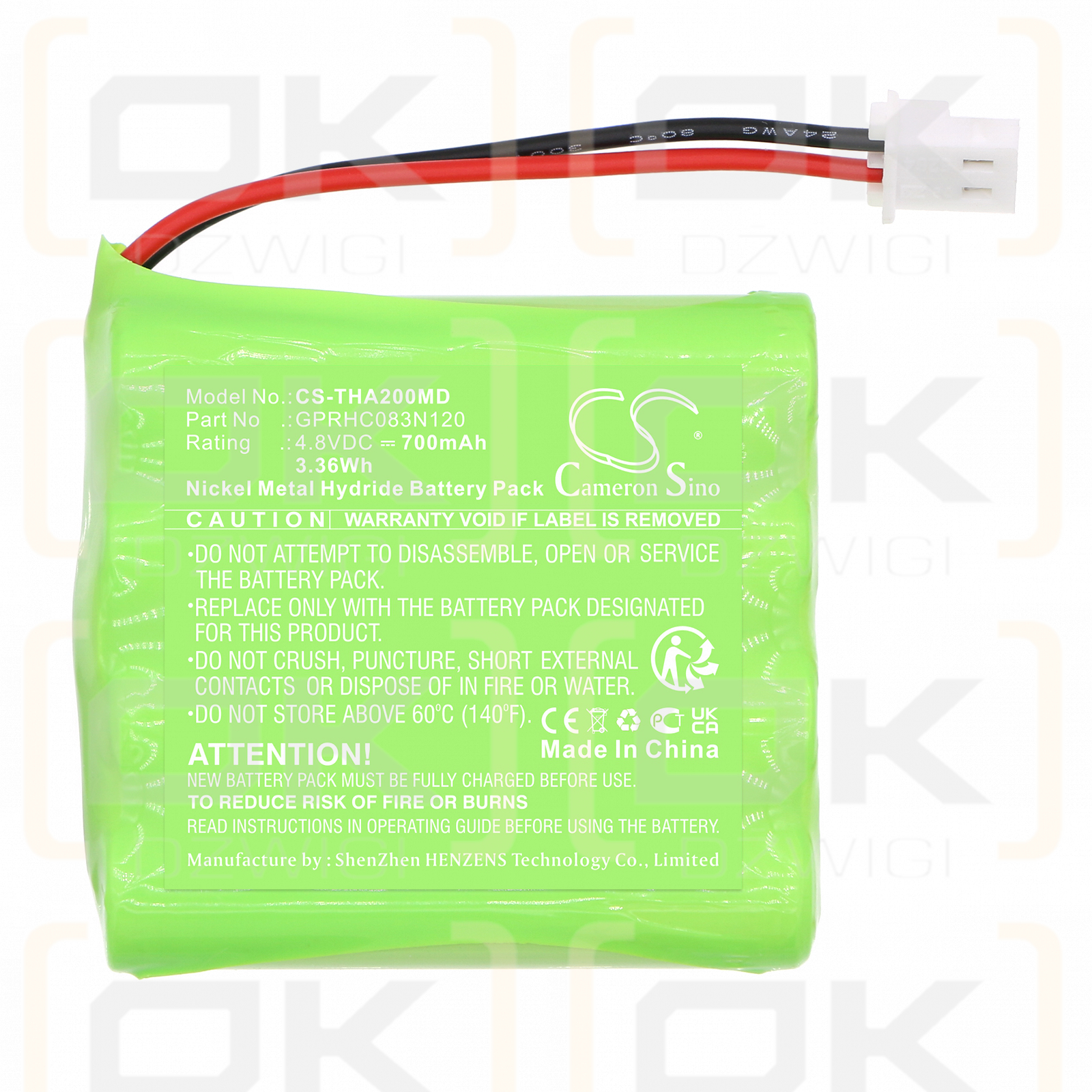 I-Tech I-Tech Physio und Mag 1000 ( 2012-2018 ) / GPRHC083N120 700 mAh Ni-MH 4,8 V (Cameron Sino)