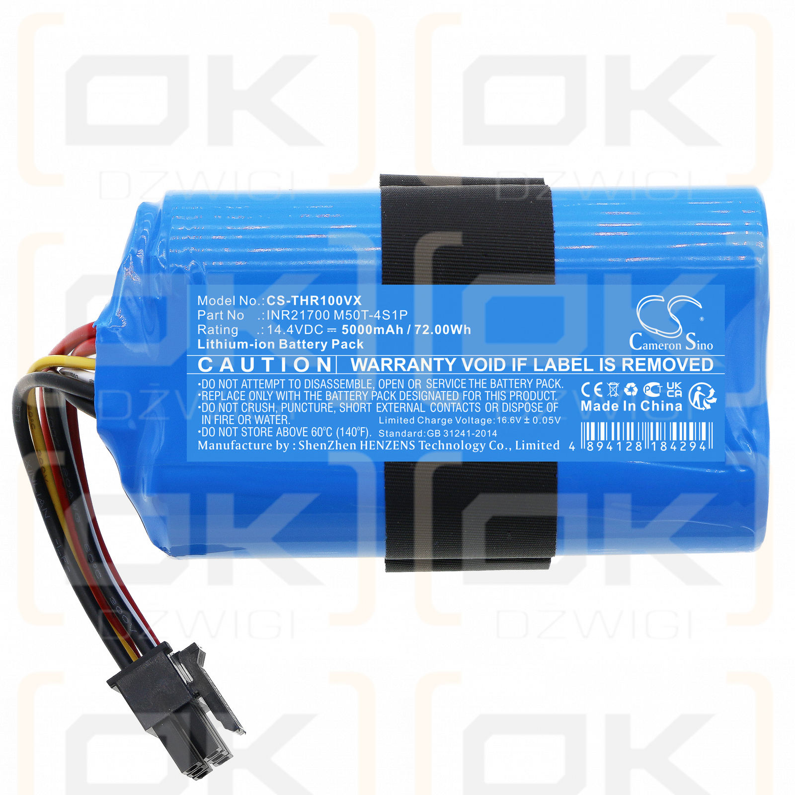 360 QH100003 / INR21700 M50T-4S1P 5000mAh Li-ion 14.4V (Cameron Sino)