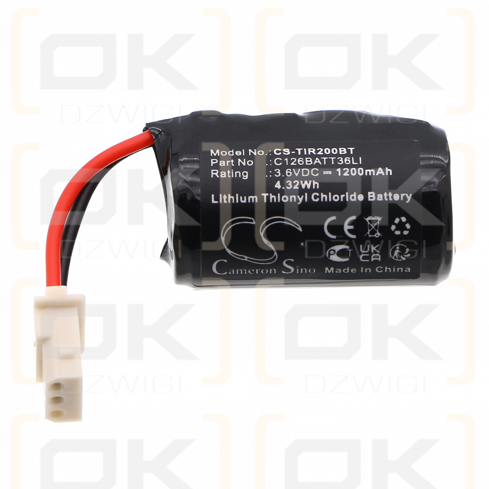 Technoalarm IR200 / C126BATT36LI 1200 mAh Li-SOCl2 3,6 V (Cameron Sino)