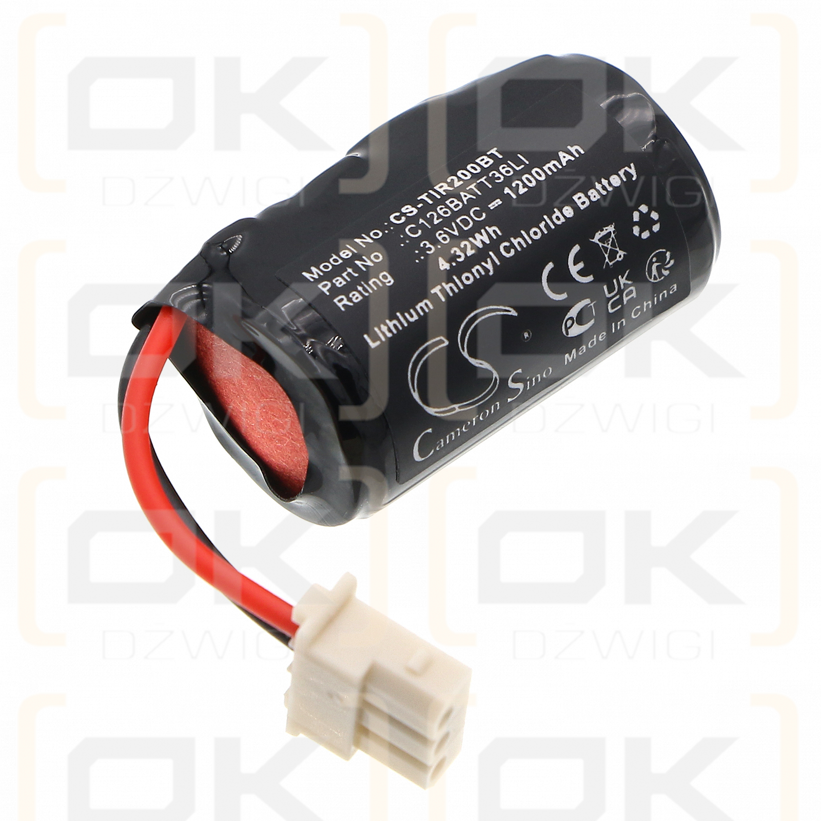Technoalarm IR200 / C126BATT36LI 1200 mAh Li-SOCl2 3,6 V (Cameron Sino)
