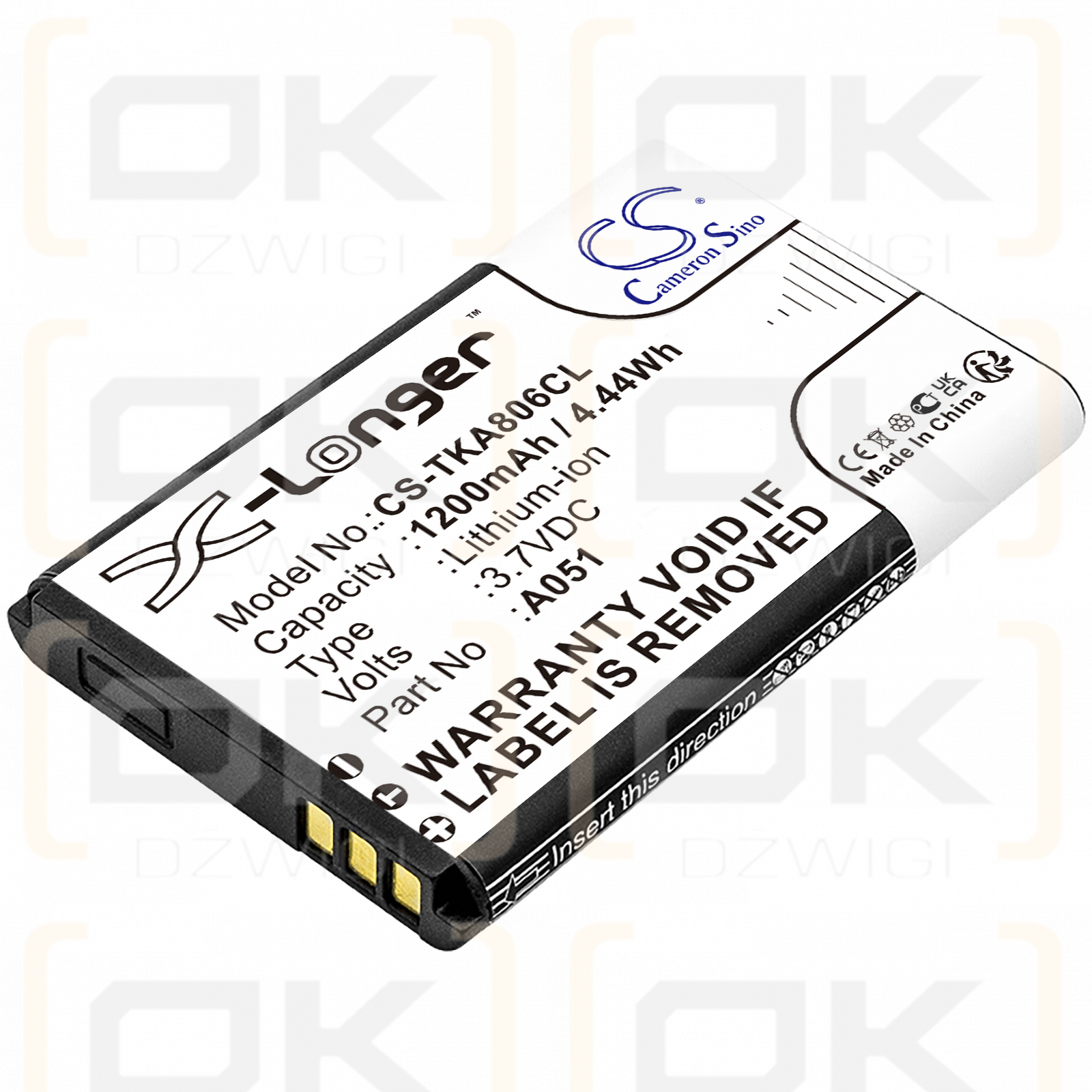 Toshiba IP4100 / RTR001F02 1200mAh Li-ion 3.7V (Cameron Sino)