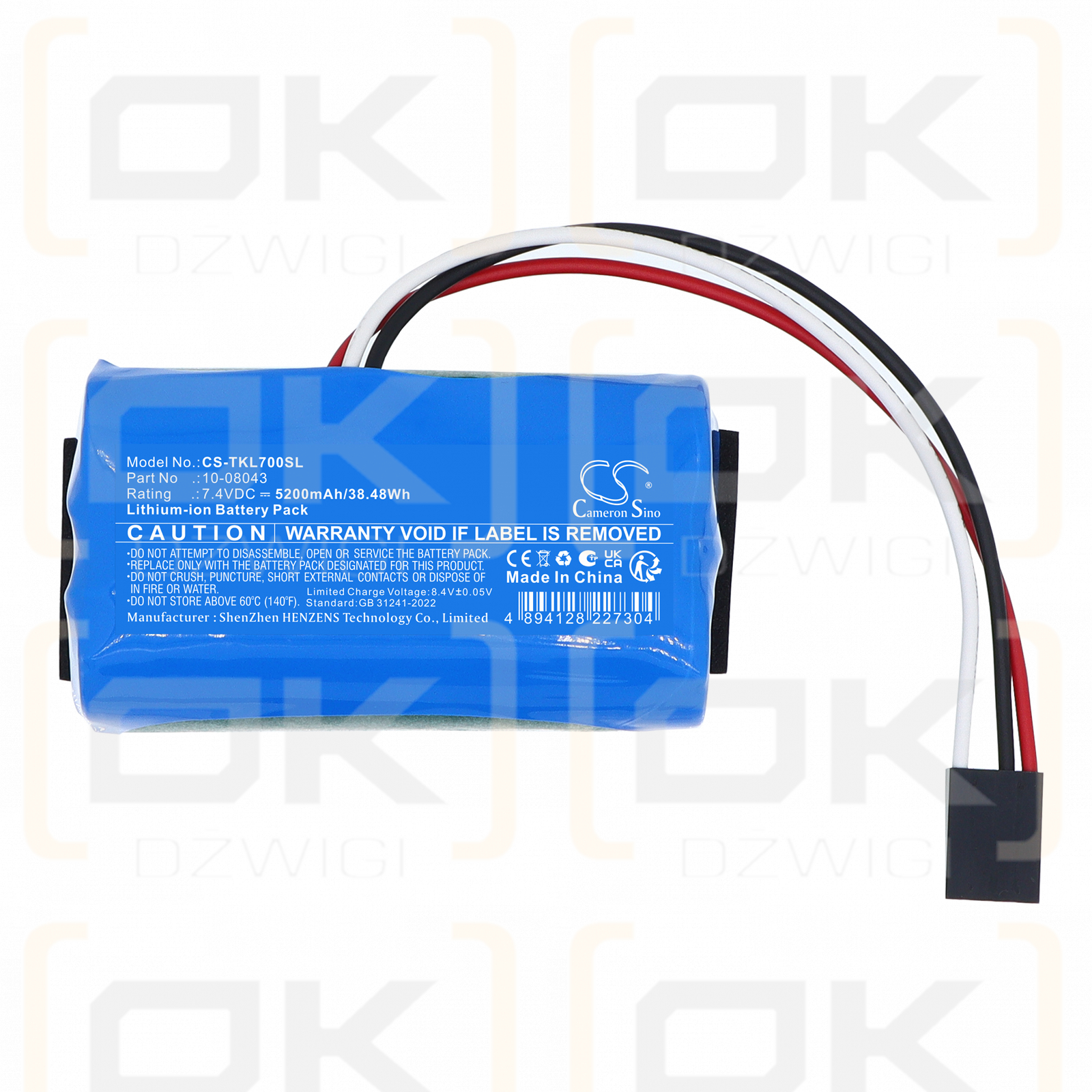 Batería de repuesto para Theis TKL-7 / 10-08043 5200 mAh Li-ion 7.4 V (Cameron Sino)