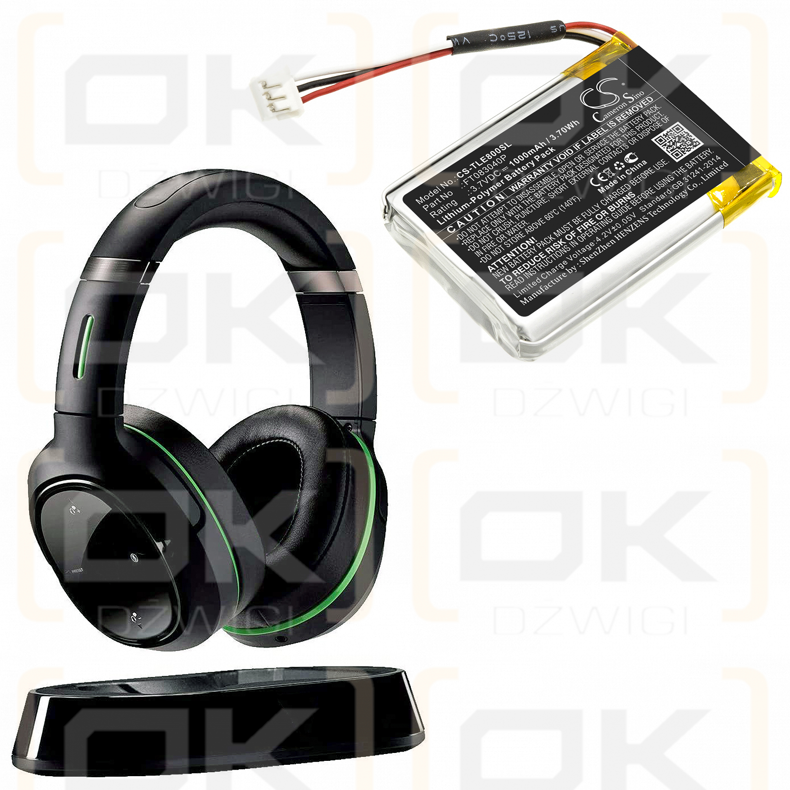 Turtle Beach Elite 800P / FT083040P 1000 mAh Li-Polymer 3,7 V (Cameron Sino)