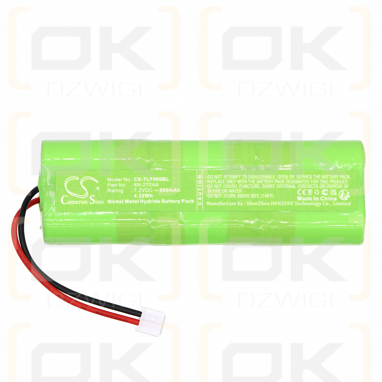 Telenot 35 973 / 6N-270AA 600mAh Ni-MH 7.2V (Cameron Sino)