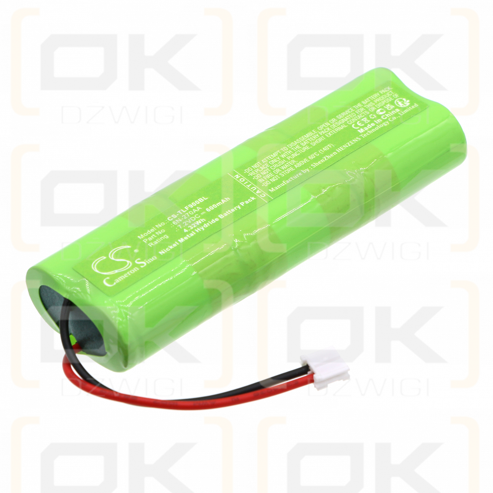 Telenot 35 973 / 6N-270AA 600mAh Ni-MH 7.2V (Cameron Sino)