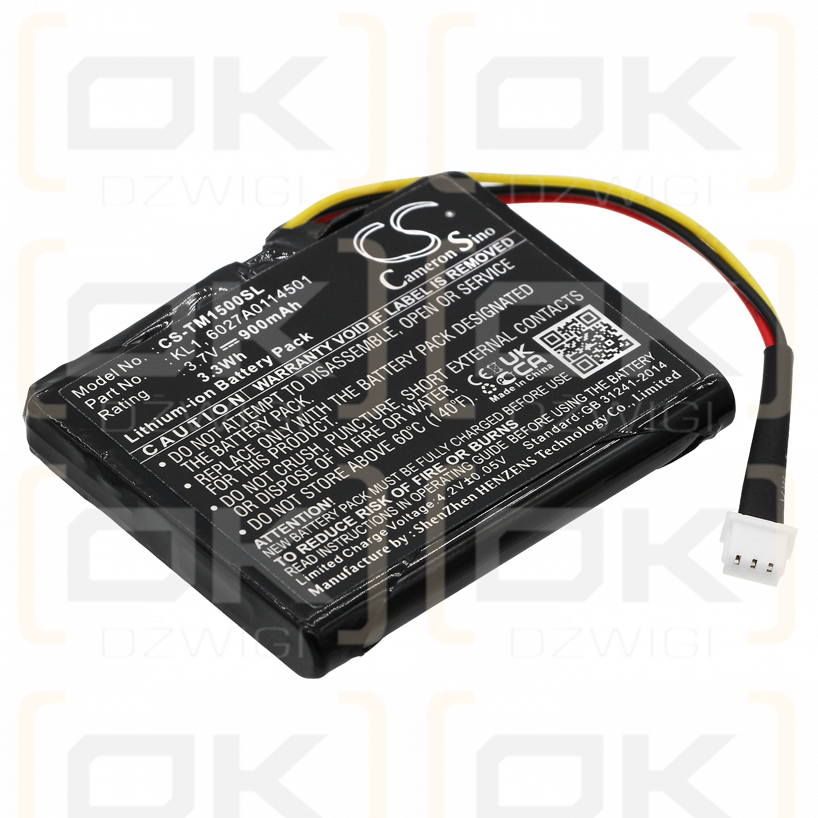 TomTom VIA 1400M / KL1 900mAh Li-Ion 3,7V (Cameron Sino)