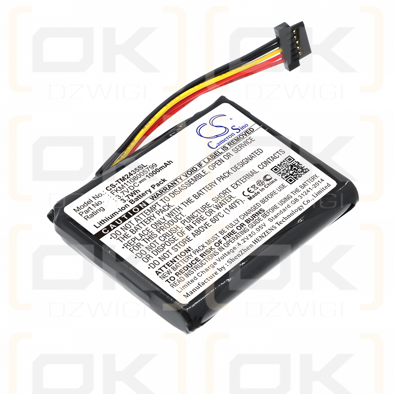 TomTom 1CT4.019.03 / FKM1108005799 Batería de iones de litio de 1000 mAh y 3,7 V (Cameron Sino)