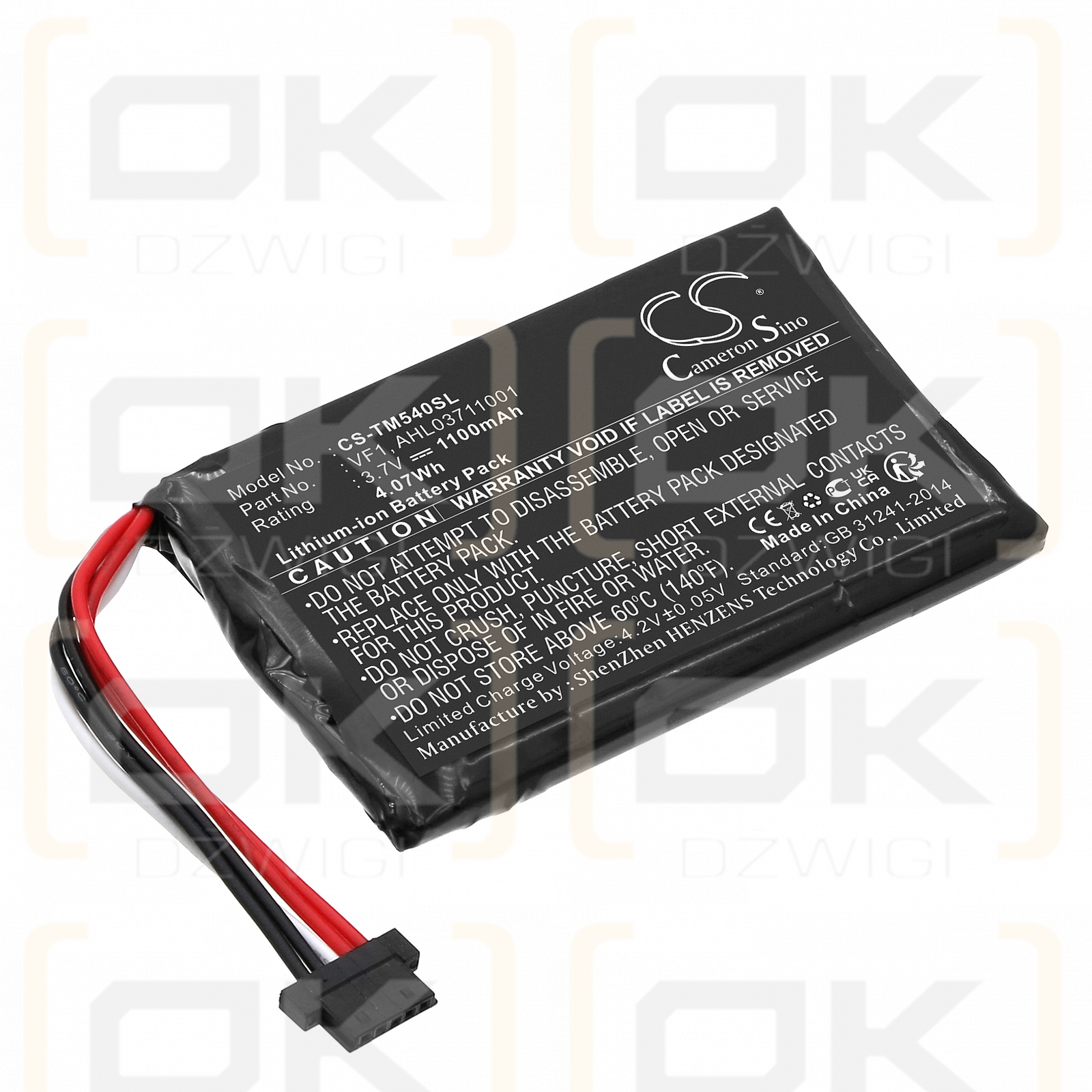 TomTom 4CF5.002.00 / VF1 1100 mAh Li-Ion 3,7 V (Cameron Sino)