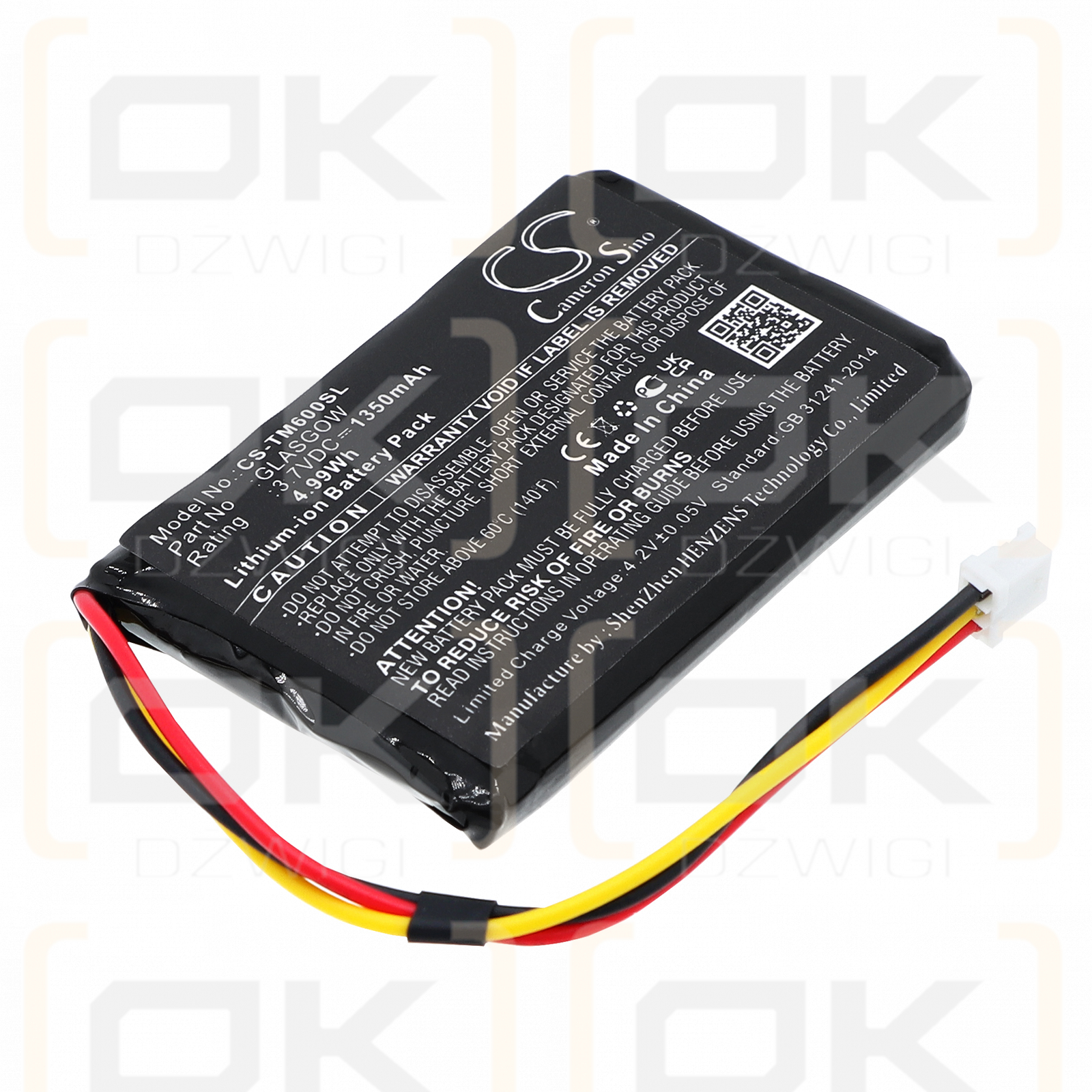 TomTom One V1 / GLASGOW 1350 mAh Li-Polymer 3,7 V (Cameron Sino)