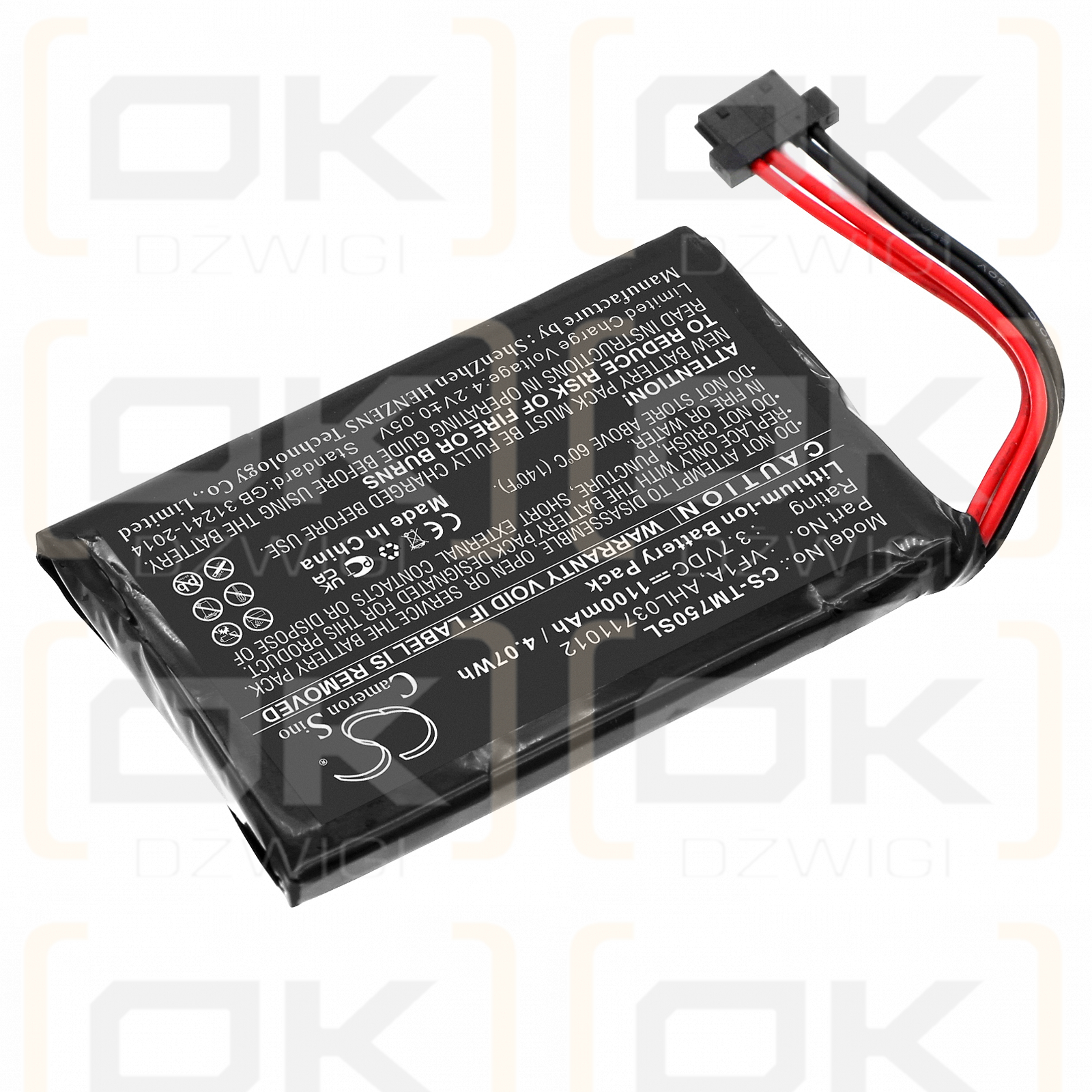 TomTom Go 740TM / VF1A 1100 mAh Li-Ion 3,7 V (Cameron Sino)